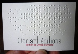 Les éditions Obriart (livres d'artiste)