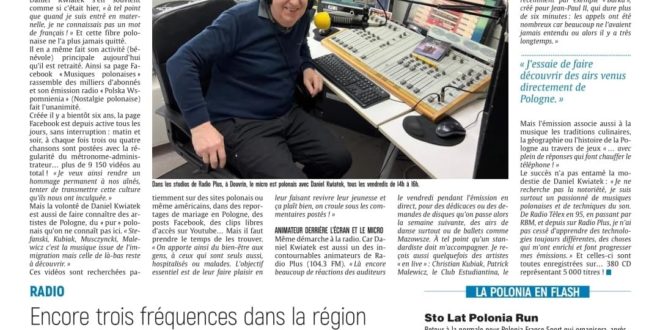 ARTICLE AVENIR ARTOIS EMISSIONS POLONAISE ET RADIO PLUS FEVRIER 2022