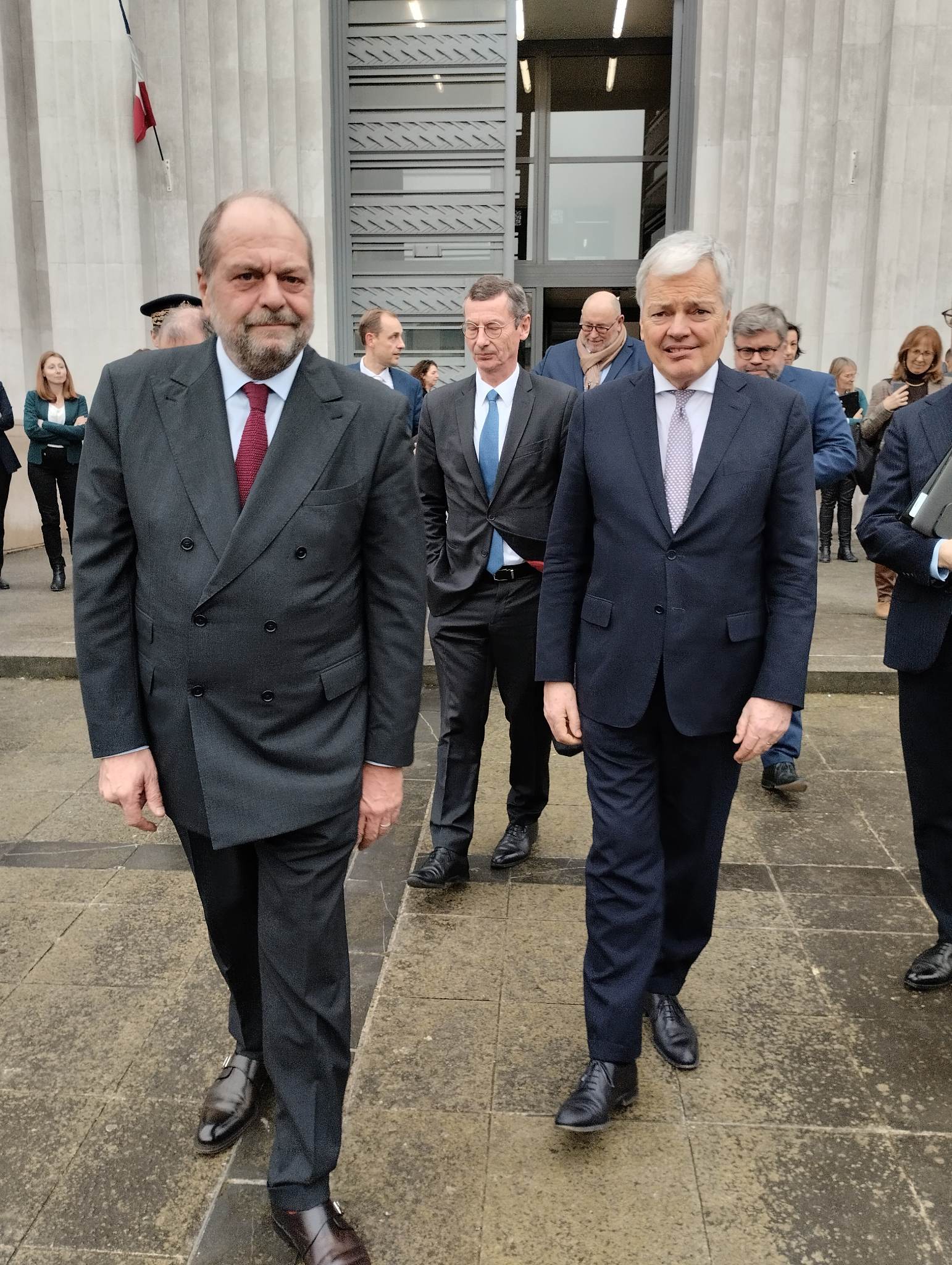 Éric Dupont-Moretti, le garde des sceaux et Didier Reynders, Commissaire européen pour la Justice